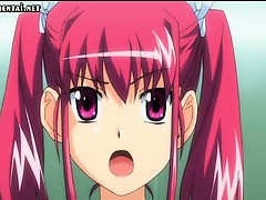 Anime redhead gets anal dildo